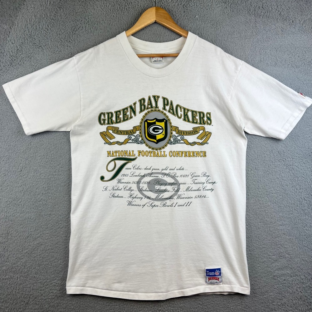Vintage Nutmeg Mills Green Bay Packers Shirt XL  NFL Made in USA Single Stit
